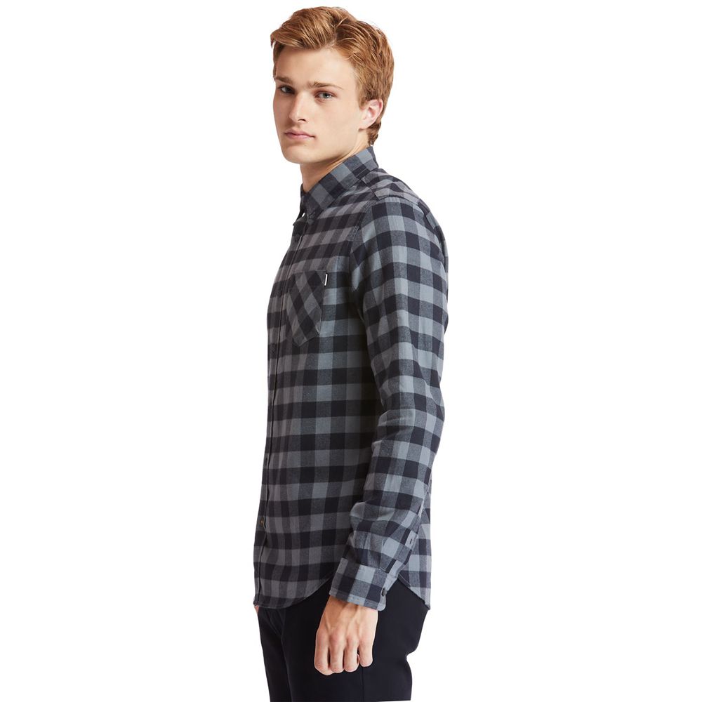 Camasi Timberland Barbati Gri - Nashua River Long-Sleeve Flannel Check - Romania - GVQZHS453